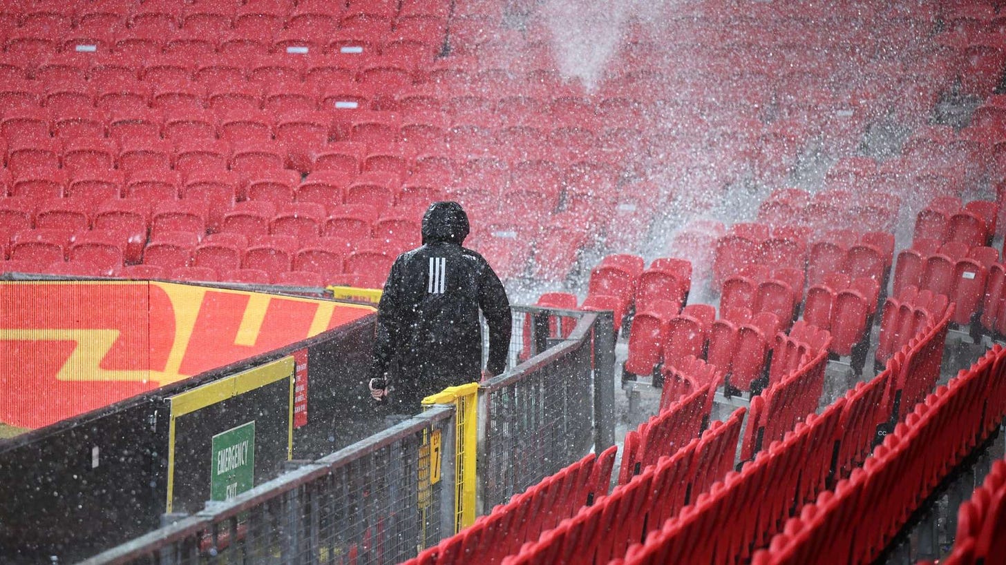 Old Trafford flooded 2024