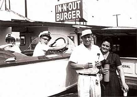 Harry and Esther Snyder in front of first In-N-Out Burger