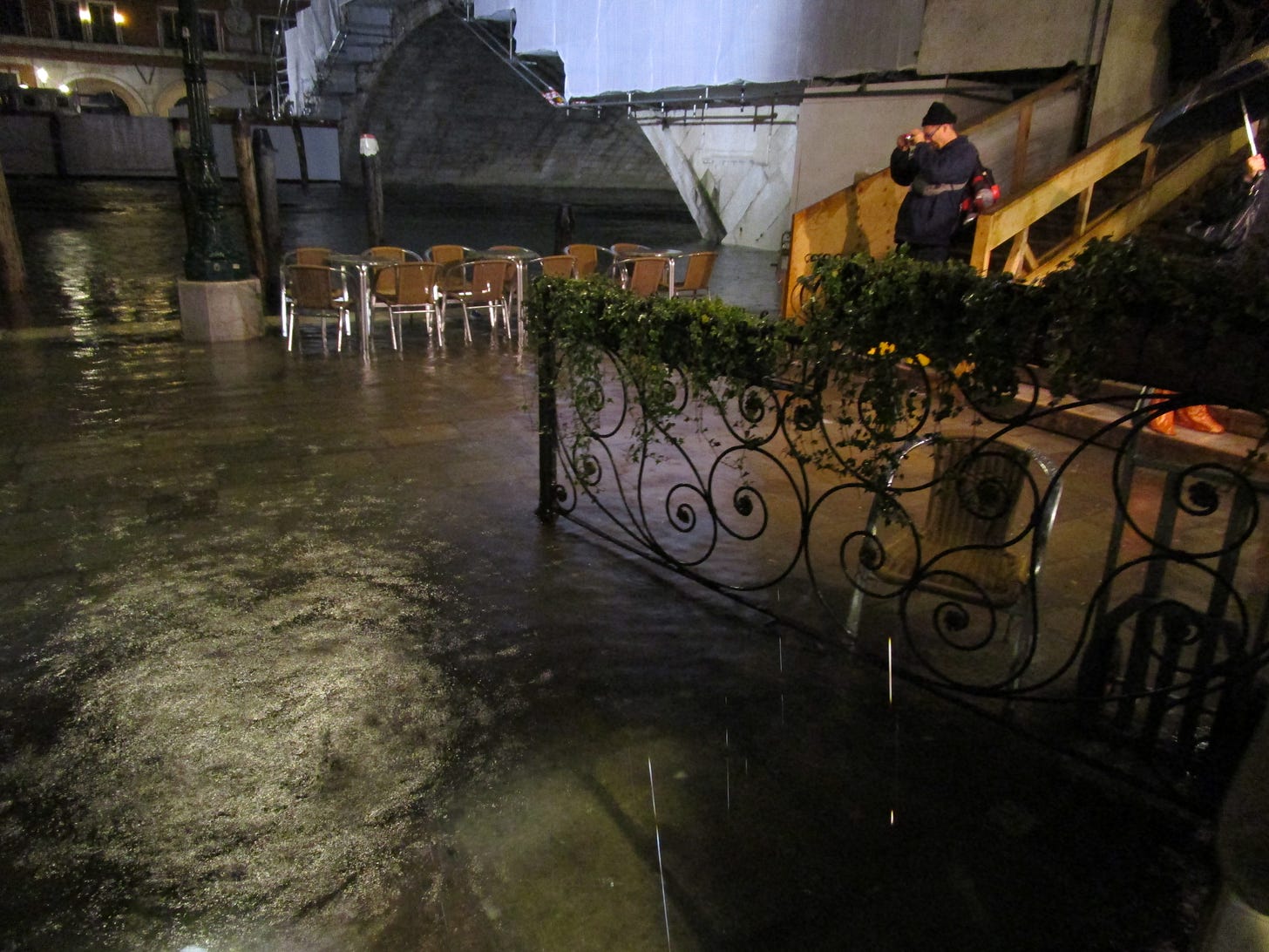 Acqua alta in Venice.