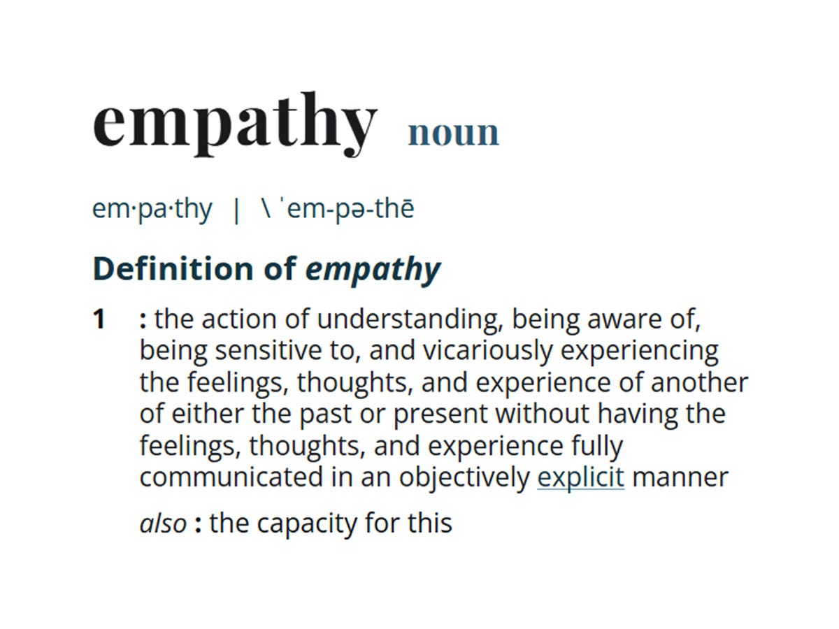 Dilip Bhatia on X: ""Empathy" as defined by @MerriamWebster. Almost reads  like a list of steps to deliver a great customer experience 🤔 #CX  #CustomerExperience https://t.co/nRTyhC6wvw" / X