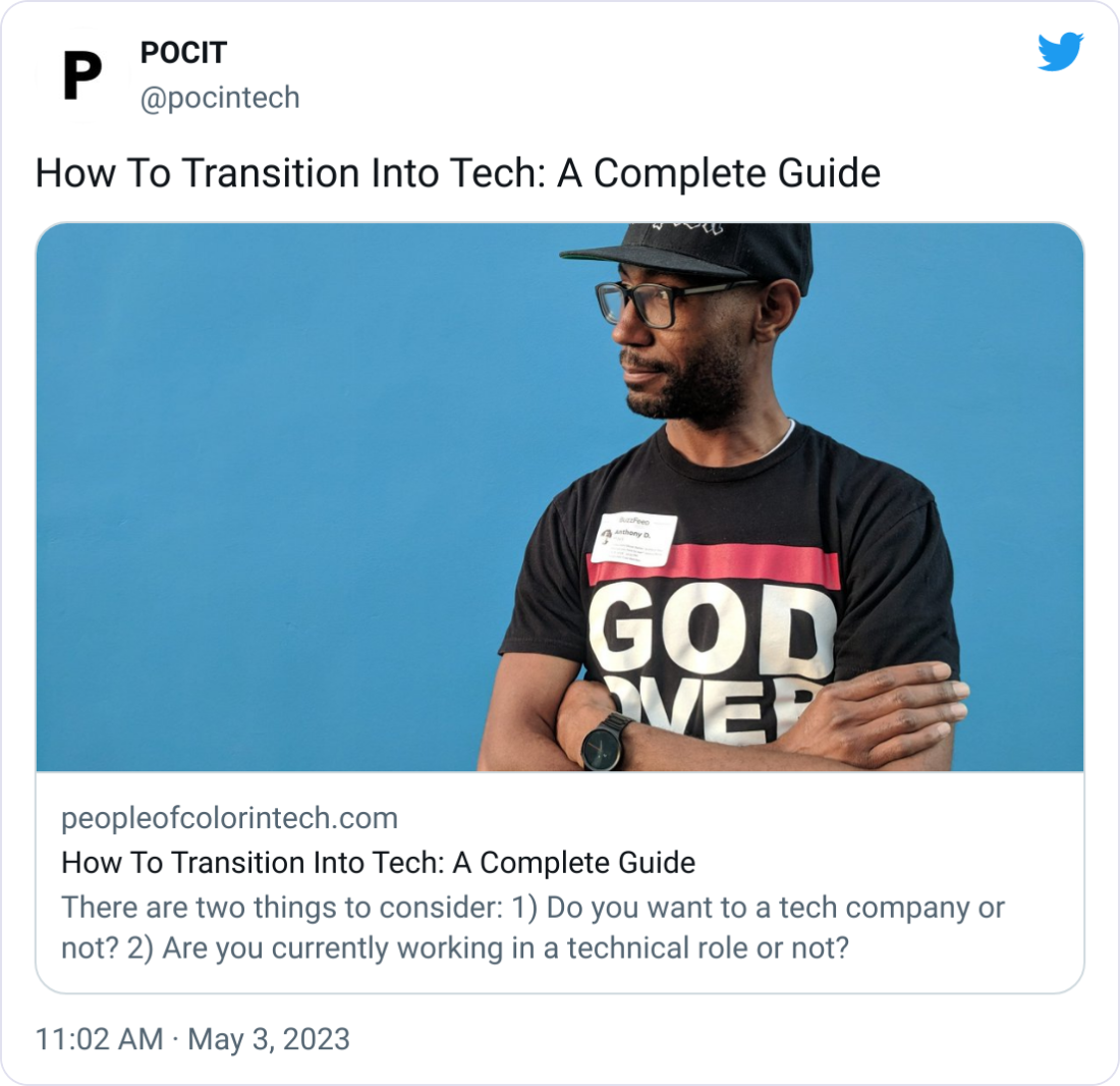 POCIT @pocintech How To Transition Into Tech: A Complete Guide