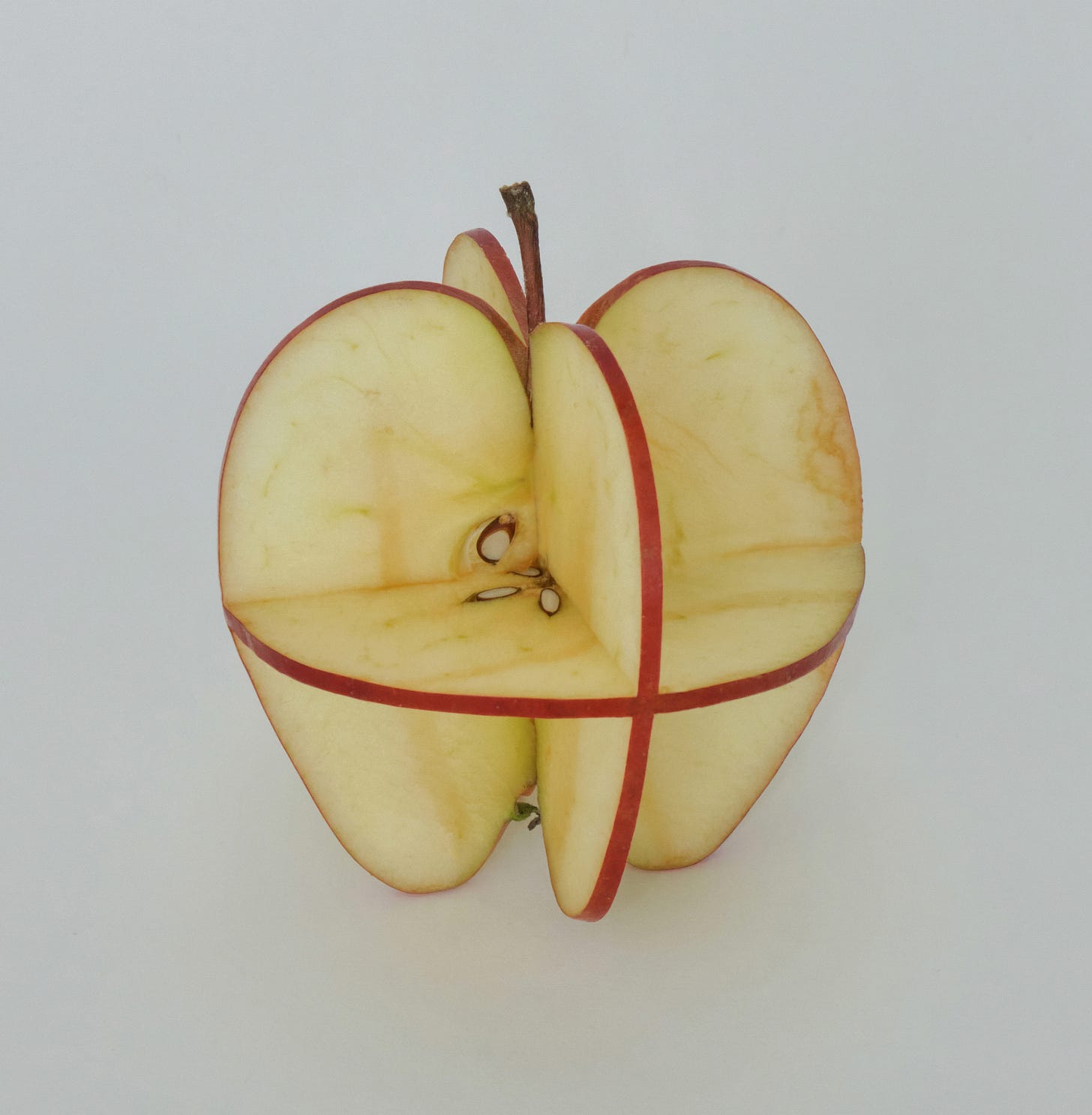 An intricately carved apple.