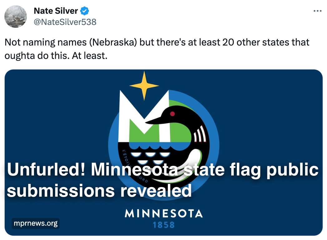  See new posts Conversation Nate Silver @NateSilver538 Not naming names (Nebraska) but there's at least 20 other states that oughta do this. At least.