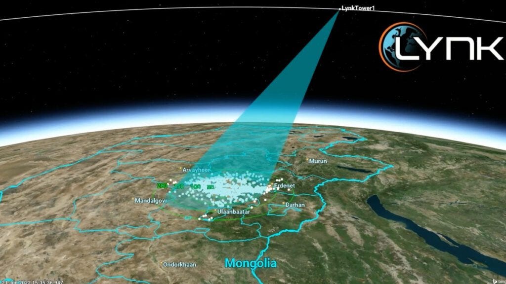 Lynk Global Satellite to Cell Phone Service 5G Cellular Space