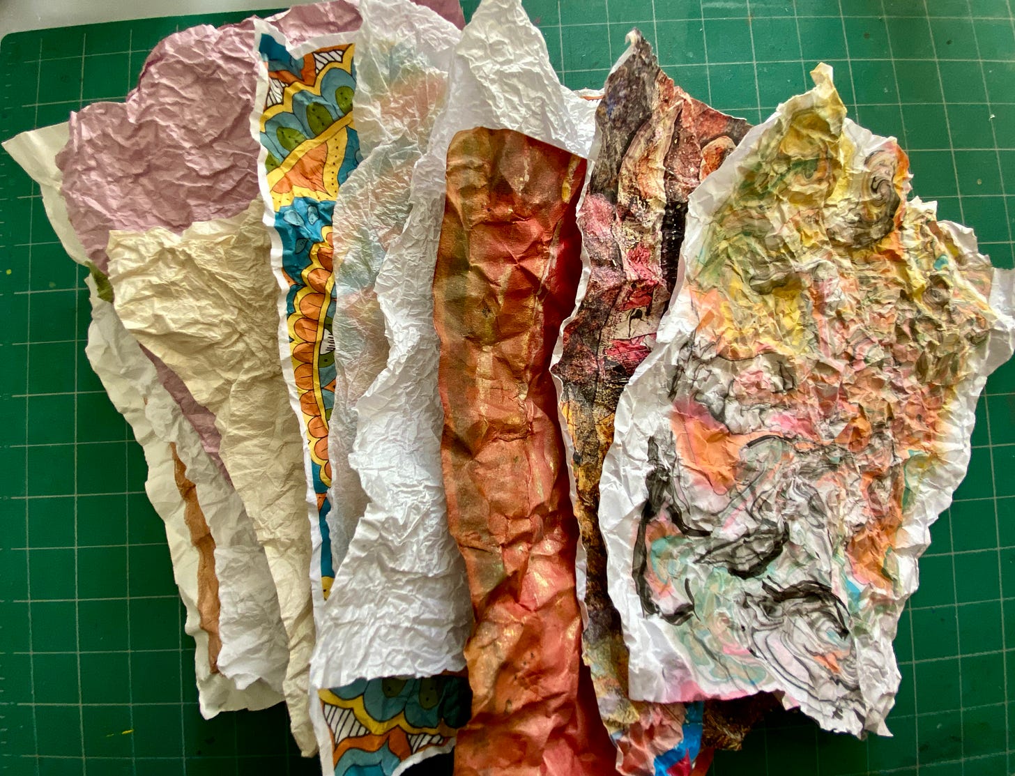 momigami papers, momigami technique