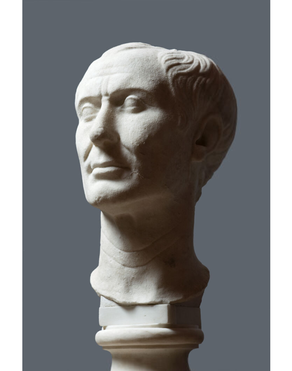Marble bust of Julius Caesar.