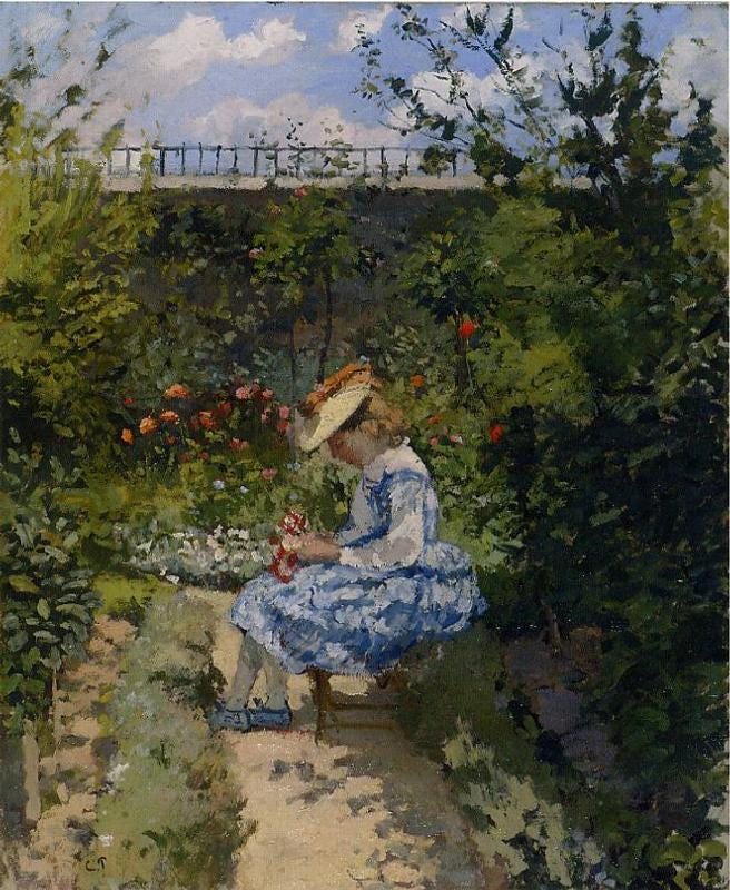 Jeanne in the Garden, Pontoise - Camille Pissarro - Jeanne in the Garden, Pontoise - Camille Pissarro -