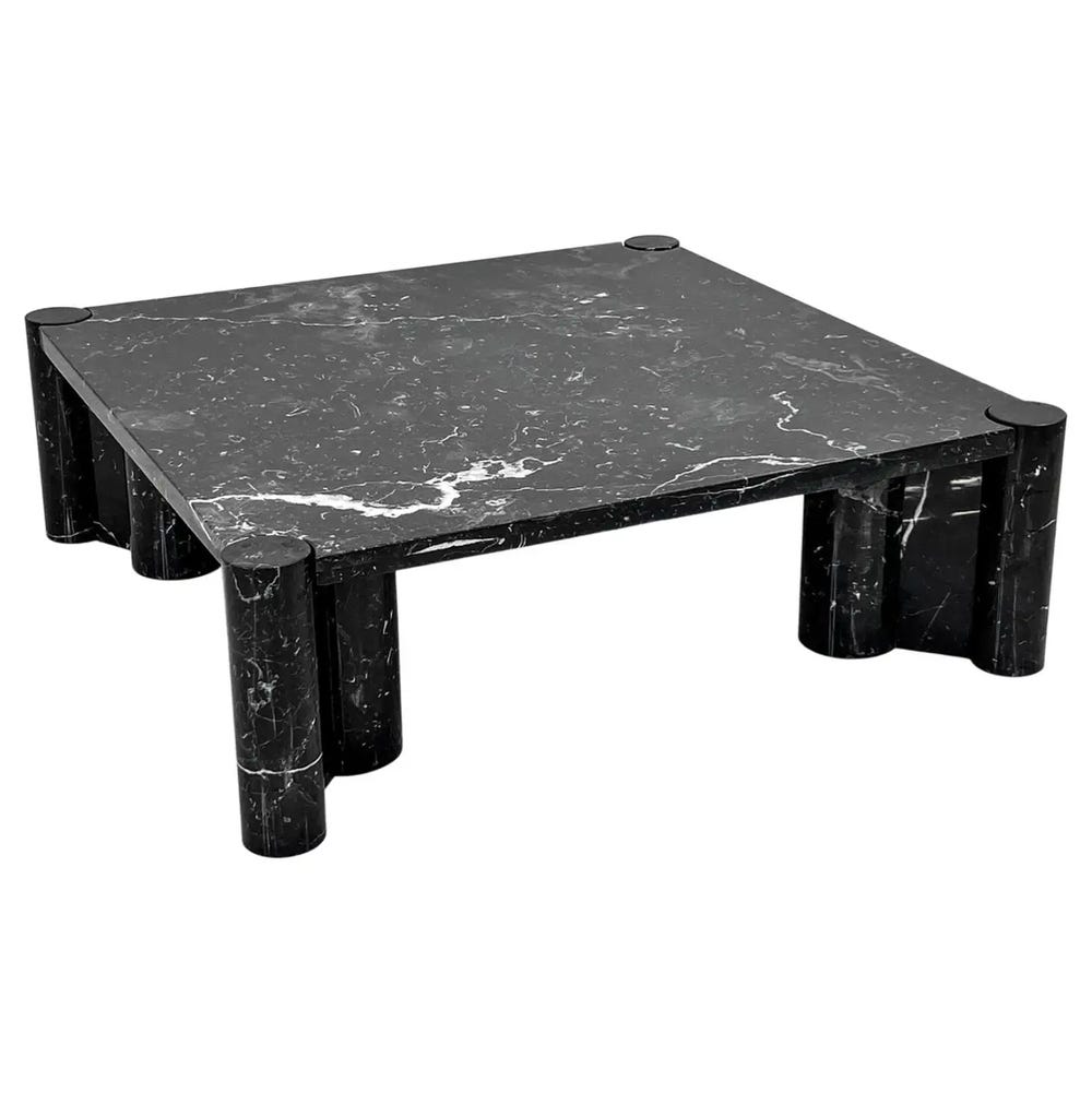 Gae Aulenti 'Jumbo' Coffee Table for Knoll in Nero Marquina Marble, c.  1980s — THE MILLIE VINTAGE