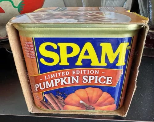 Spam - Limited Edition Pumpkin Spice - 2-Pack With Packaging - My Last One!! - Picture 3 of 5