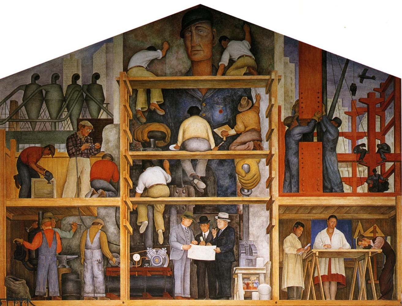 The Making of a Fresco Showing the Building of a City [Diego Rivera] |  Sartle - Rogue Art History