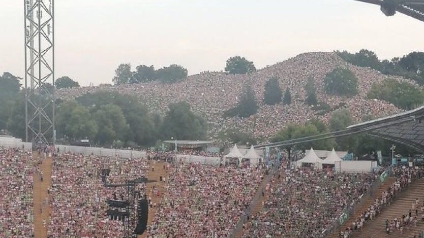 Taylor Swift in Munich: Crowds Watch Show from Giant Hill