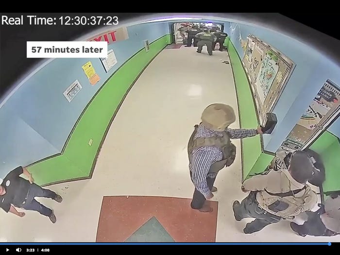 Video From Inside Uvalde School Shows Officers Stopping for Hand Sanitizer