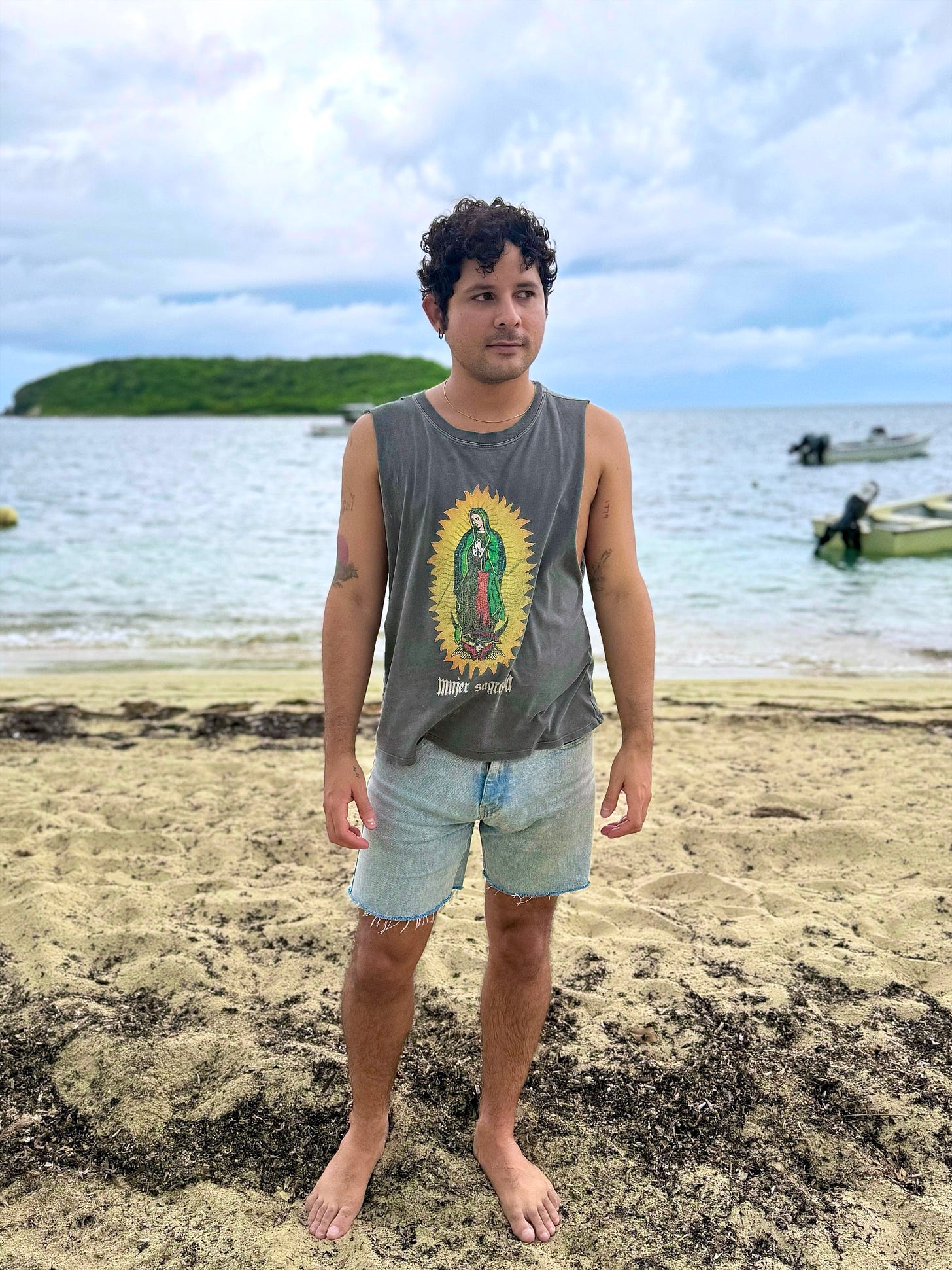 Author Edgar Gomez on the beach in Puerto Rico