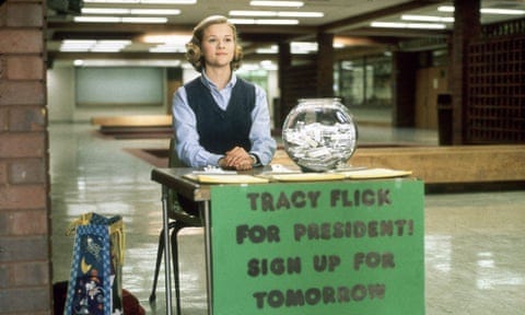 Reese Witherspoon as Tracy Flick, ‘the kind of earnest try-hard you just want to see taken down a notch, or three’