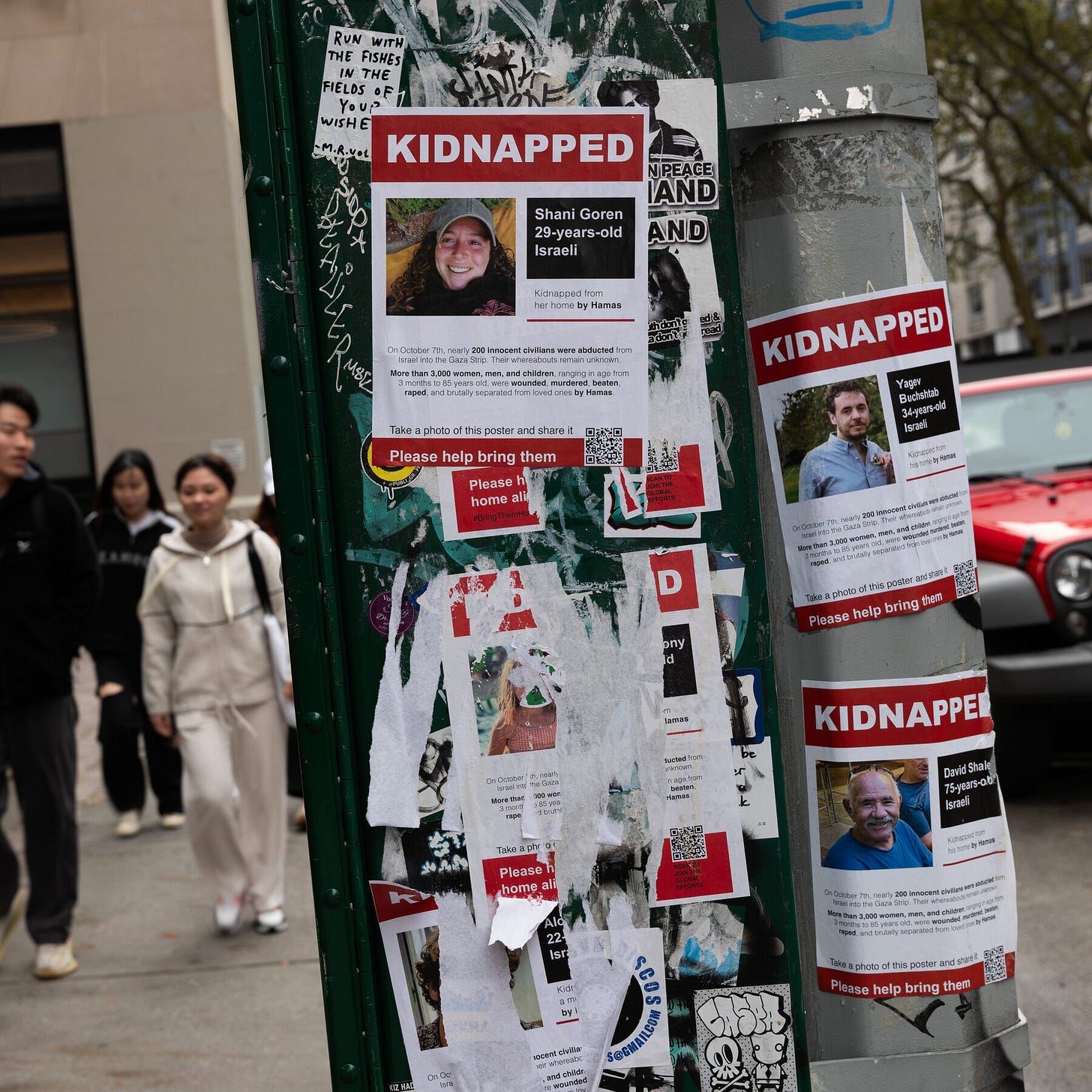 Protesters Rip Down Israeli 'Kidnapped' Posters - The New York Times