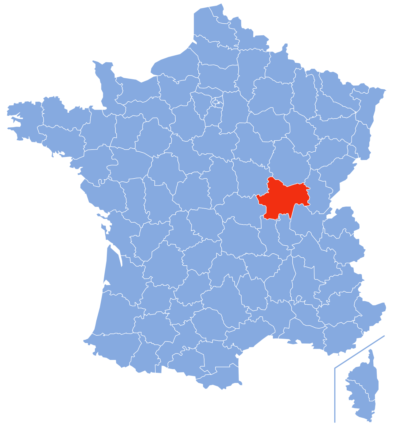 Location of Saône-et-Loire in France Location of Saône-et-Loire in France
