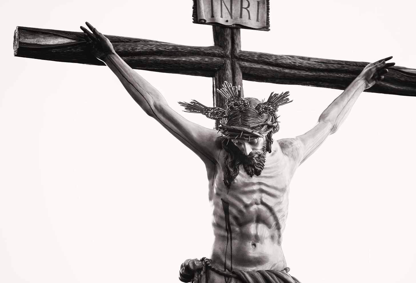 Disturbing image of Jesus on the cross.