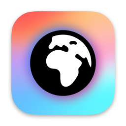 Logo for Web app depicting a globe showing the European and African continents