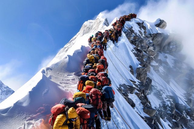 Everest summit ridge