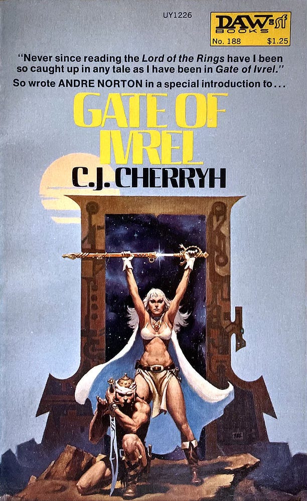 Book cover for GATE OF IVREL by C.J. Cherryh, published by DAW Books