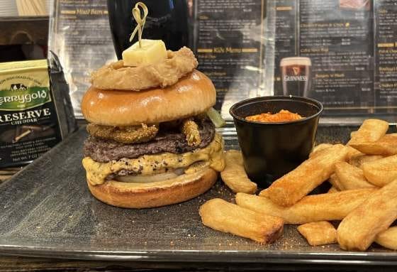 Frickle and Beer Cheese Burger