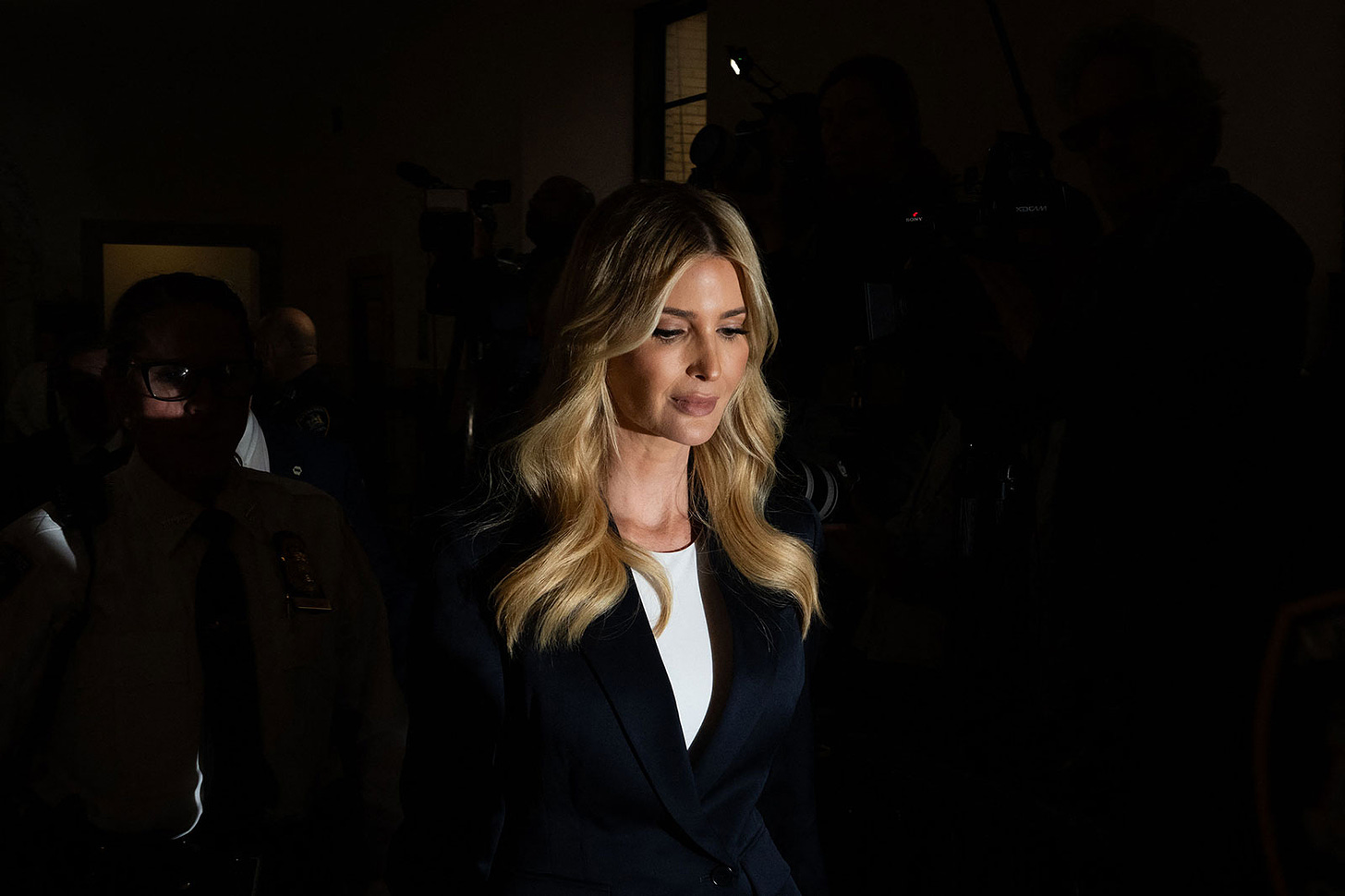 Ivanka Trump leaves the courtroom on Wednesday.