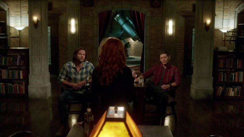 supernatural 1312 rowena with winchester brothers