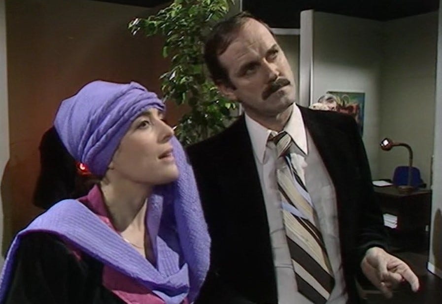 Eleanor Bron and John Cleese in City of Death part four