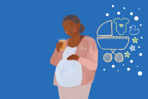 Illustration of pregnant African American woman