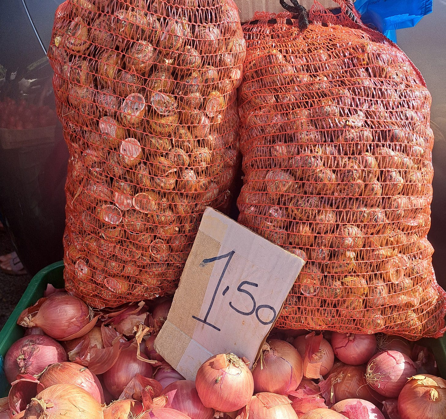 Bags of snails, Chania farmers market