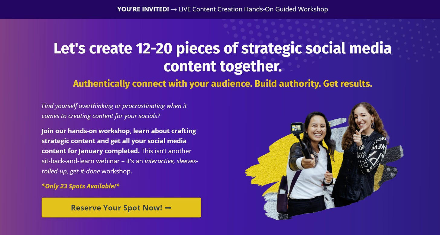 content creation workshop