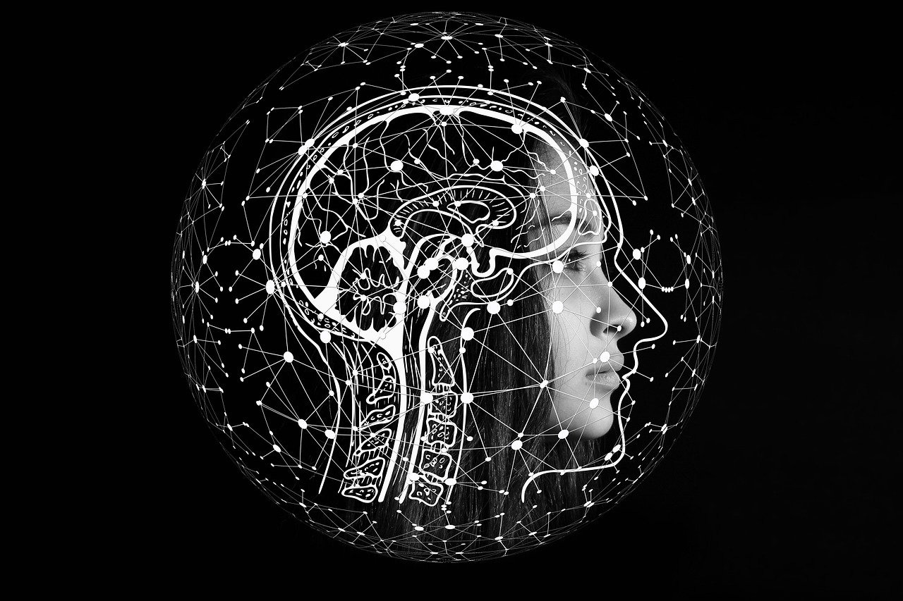 Free artificial intelligence brain thinking illustration
