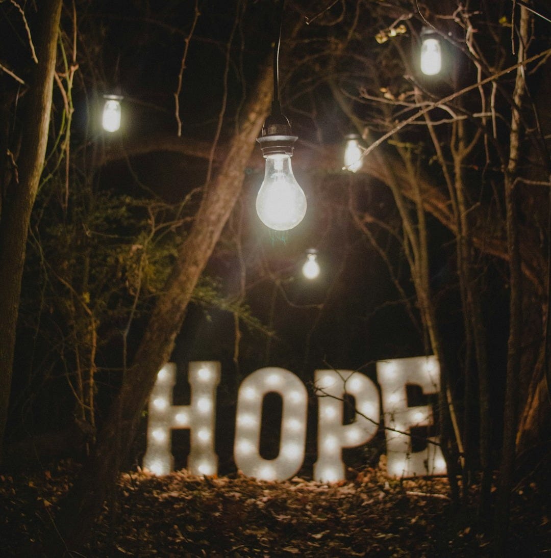 hope marquee signage surrounded by trees