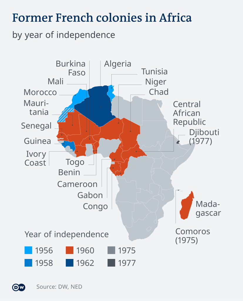 非洲法属殖民地地图