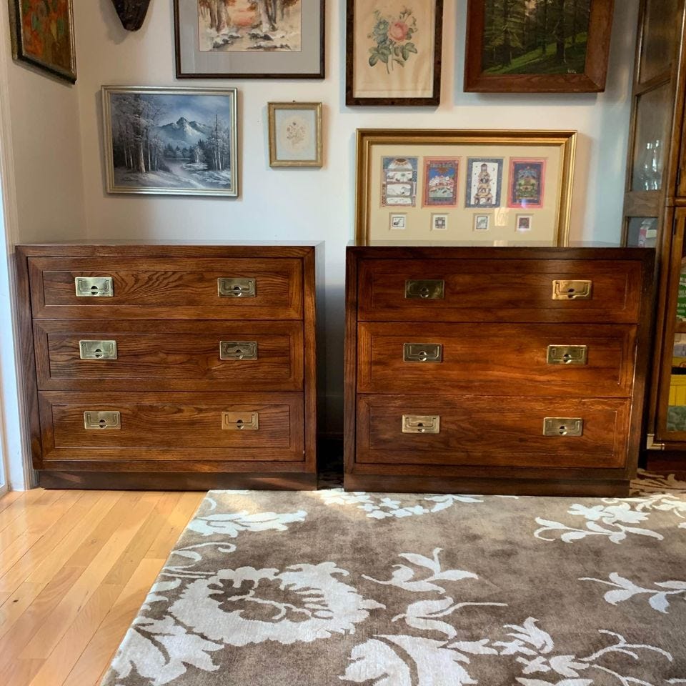 Product photo of Pair Of Two Henredon Campaign Dresser