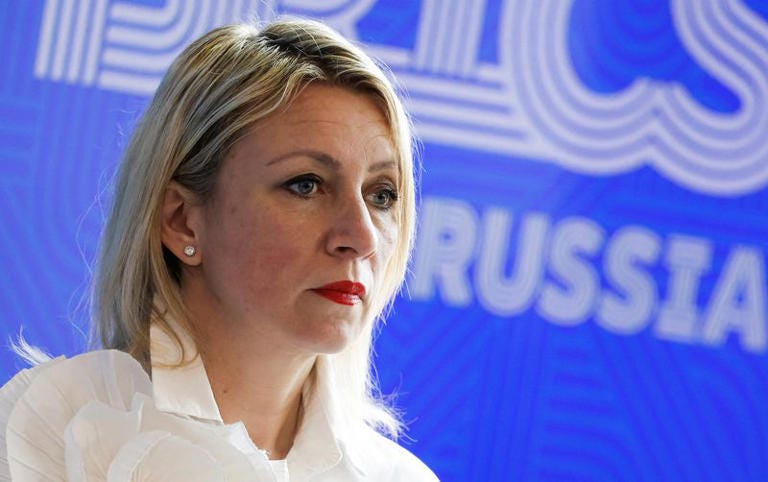 Spokeswoman of Russian Foreign Ministry Maria Zakharova attends a press conference held by Foreign Minister Sergei Lavrov on the sidelines of a meeting of foreign ministers of the BRICS group of nations in the city of Nizhny Novgorod, Russia June 11, 2024. REUTERS/Maxim Shemetov/File Photo