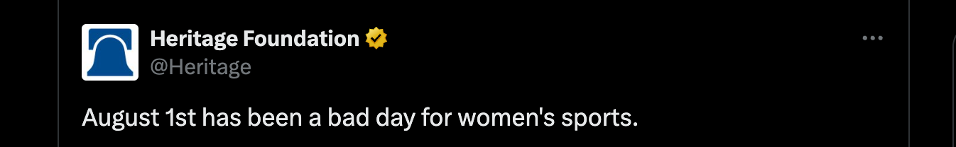 August 1st has been a bad day for women's sports. 