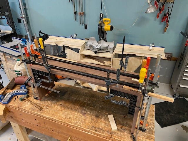 Clamped bench