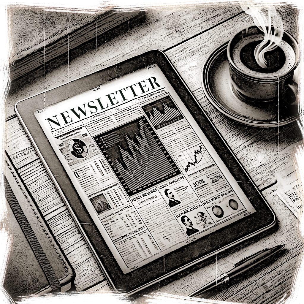 A newsletter on a digital tablet