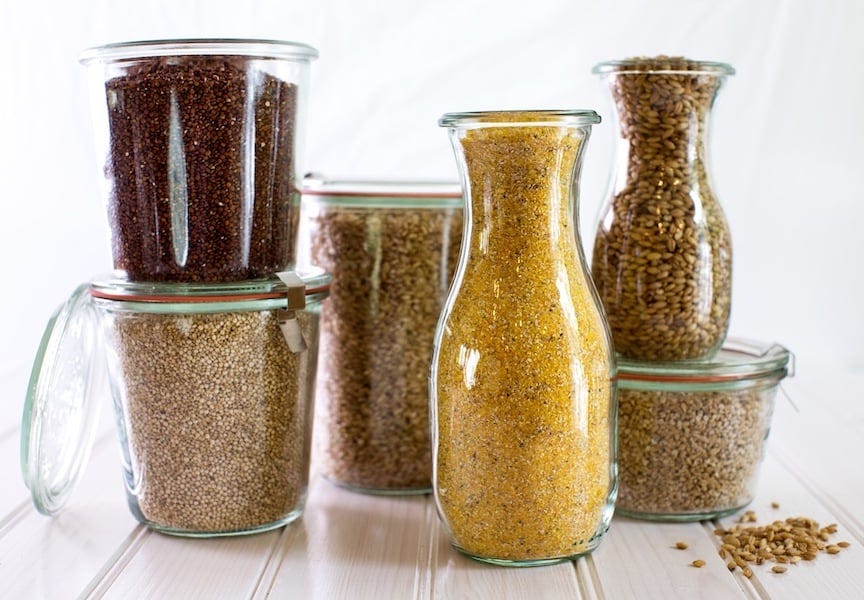 Jars with grains