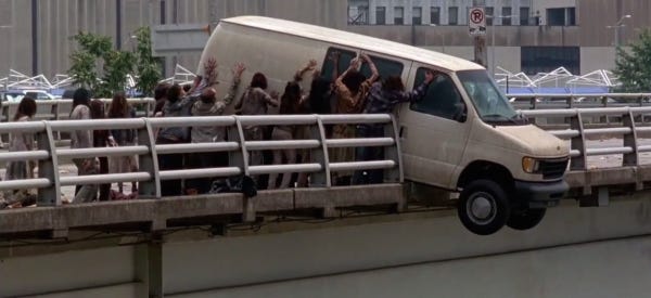 zombies attack van with carol and darryl the walking dead season 5 images