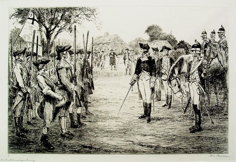 "The First American Army" (from the Bicentennial Pageant of George Washington portfolio), by Ralph Boyer