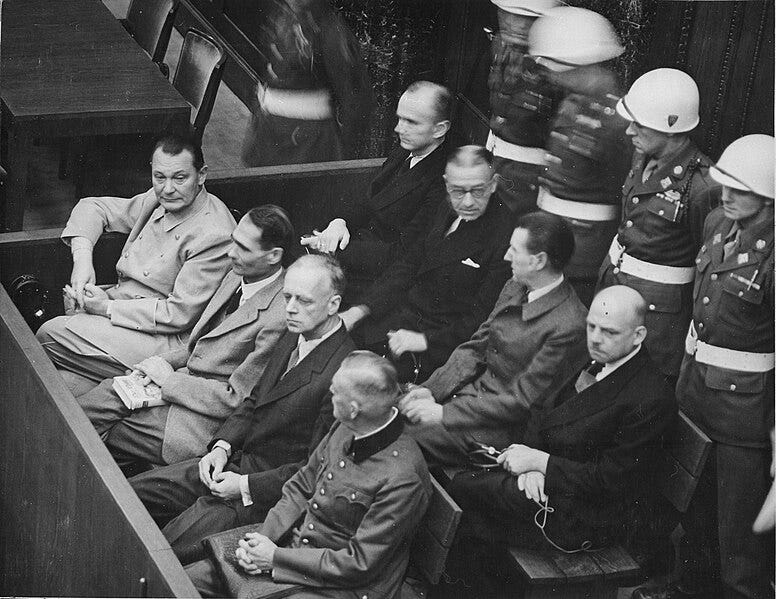 File:Defendants in the dock at the Nuremberg Trials.jpg