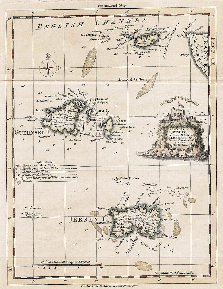 Channel Islands map by Kitchin