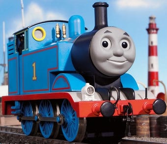 A small photo of Thomas the Tank Engine. 