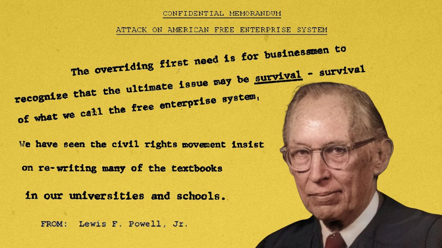The “Powell Memo” and the Supreme Court: A counteroffensive against the  many – Liberation School
