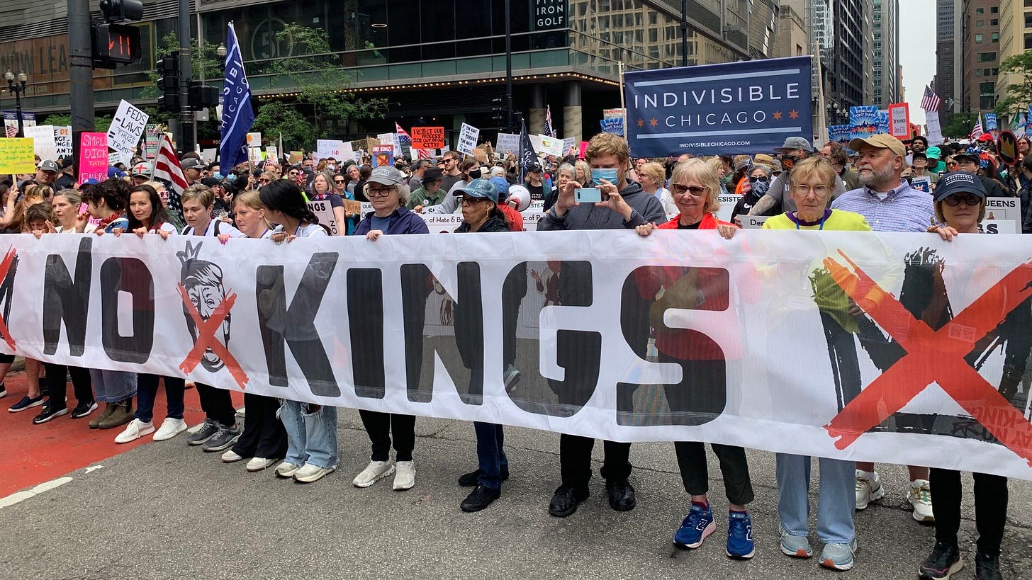 Photos: "No Kings" protests take over downtown Chicago - Axios Chicago