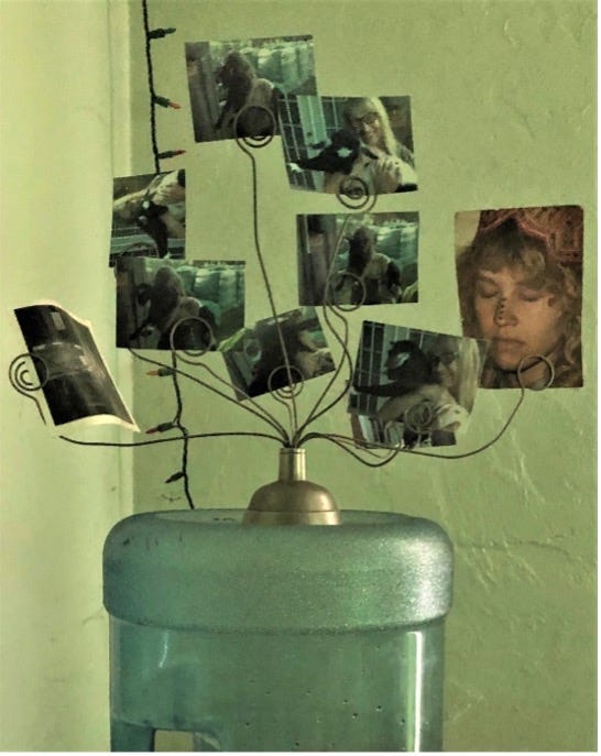 Photos on top of a water dispenser