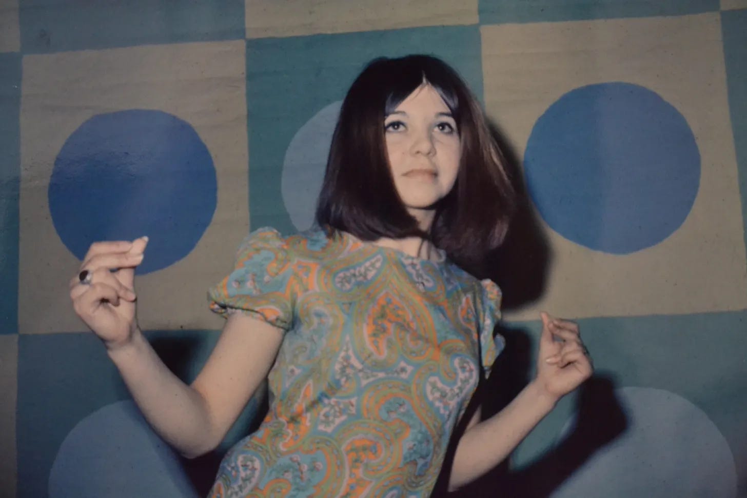 Mary, a staff dancer on the Varsity Show teen TV dance program on KTVA channel 11 in Anchorage, Alaska, circa 1968.