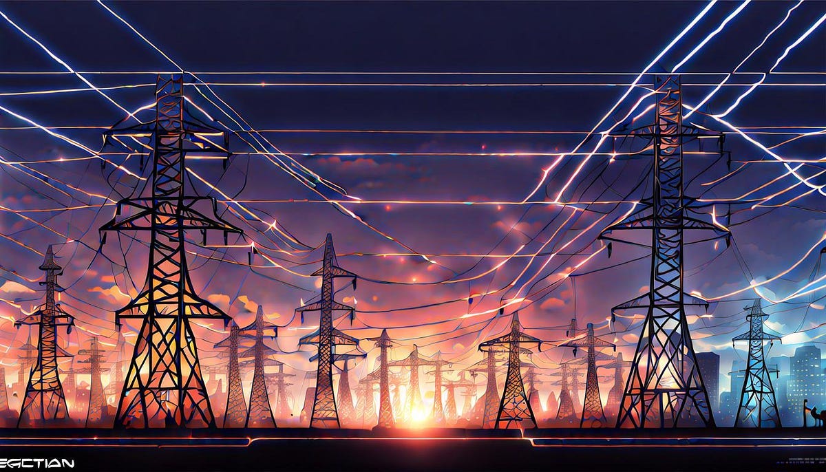 electricity grid, artist’s impression